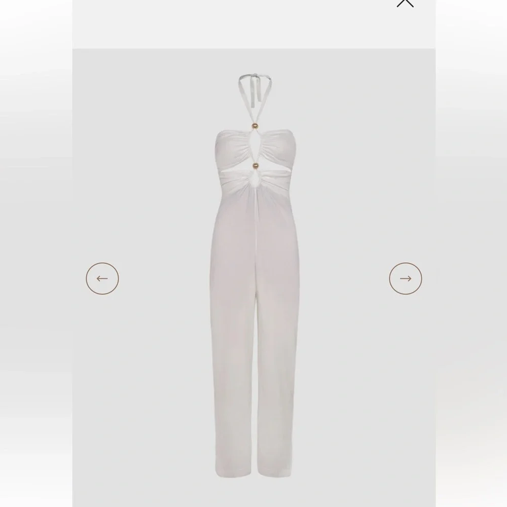 VIX Luana Detail Jumpsuit, size 2, White, $358 - Picture 6 of 7